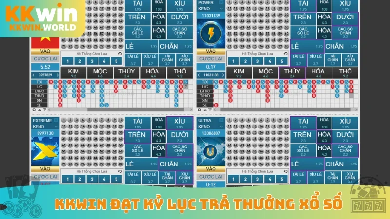 KKWin đạt kỷ lục trả thưởng xổ số