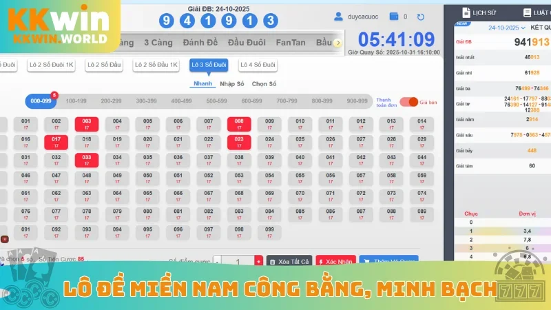 Lô đề miền Nam công bằng, minh bạch